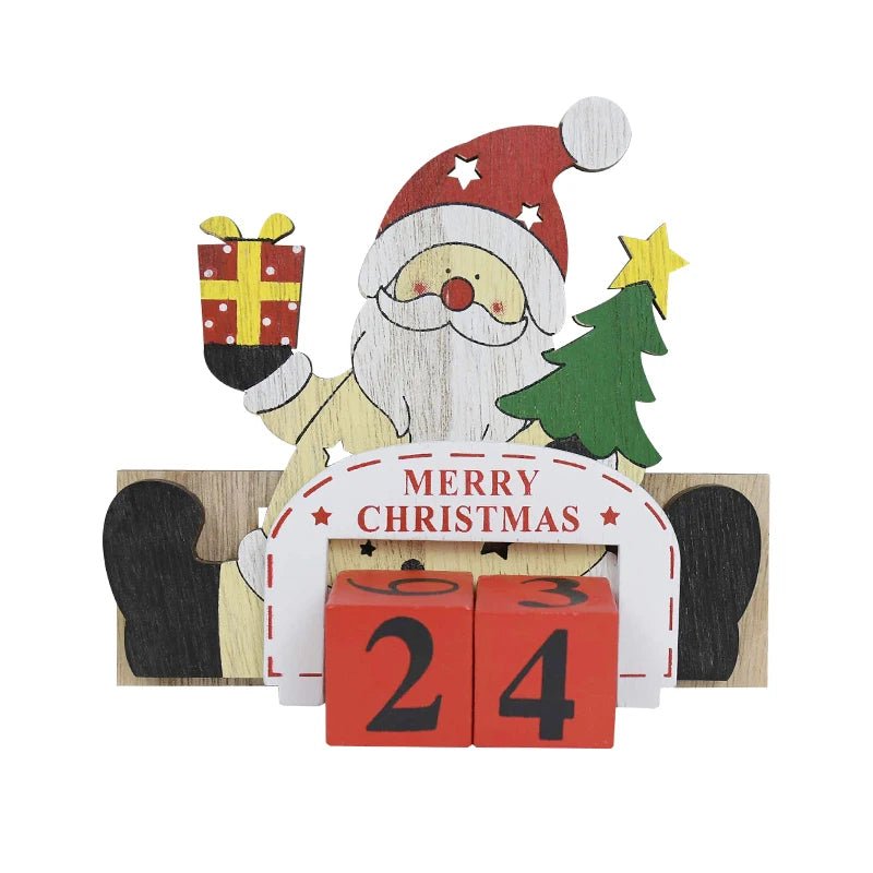 Calendario de Cuenta Regresiva de Navidad Pintado a Mano – Decoración Navideña Festiva para el Hogar y Regalo de Cuenta Regresiva de Año Nuevo