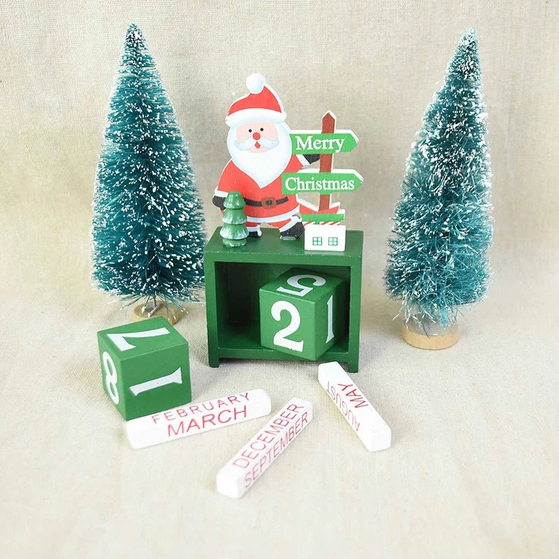 Calendario de Cuenta Regresiva de Navidad Pintado a Mano – Decoración Navideña Festiva para el Hogar y Regalo de Cuenta Regresiva de Año Nuevo