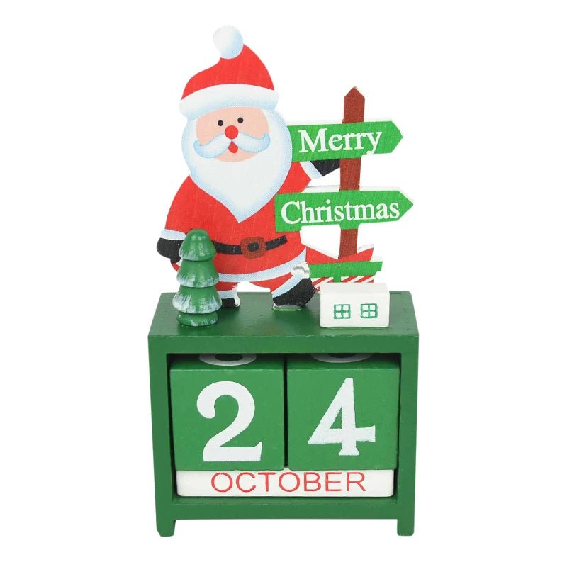 Calendario de Cuenta Regresiva de Navidad Pintado a Mano – Decoración Navideña Festiva para el Hogar y Regalo de Cuenta Regresiva de Año Nuevo