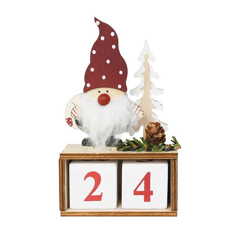 Calendario de Cuenta Regresiva de Navidad Pintado a Mano – Decoración Navideña Festiva para el Hogar y Regalo de Cuenta Regresiva de Año Nuevo