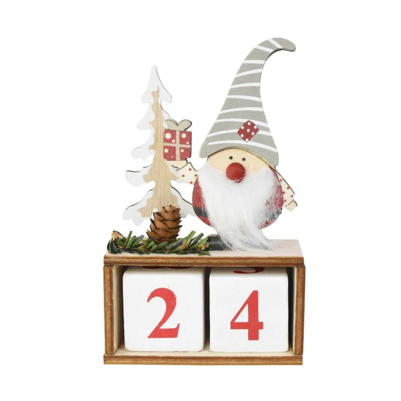 Calendario de Cuenta Regresiva de Navidad Pintado a Mano – Decoración Navideña Festiva para el Hogar y Regalo de Cuenta Regresiva de Año Nuevo