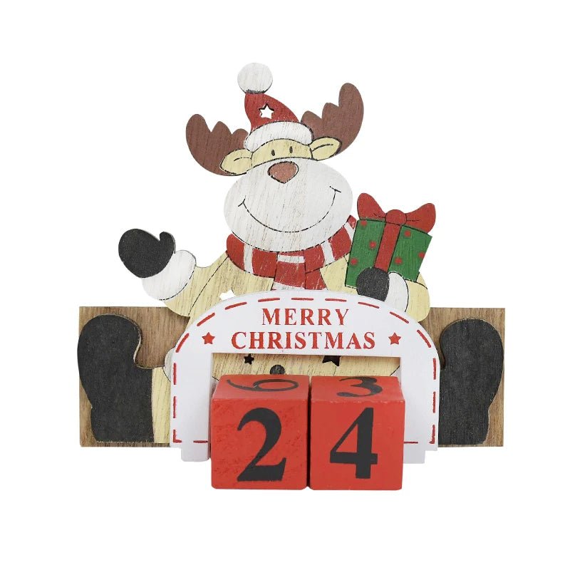 Calendario de Cuenta Regresiva de Navidad Pintado a Mano – Decoración Navideña Festiva para el Hogar y Regalo de Cuenta Regresiva de Año Nuevo