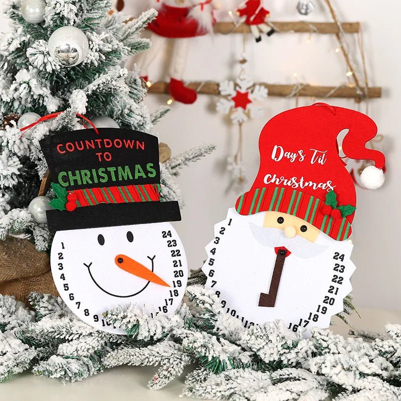Calendario de Cuenta Regresiva de Navidad Pintado a Mano – Decoración Navideña Festiva para el Hogar y Regalo de Cuenta Regresiva de Año Nuevo
