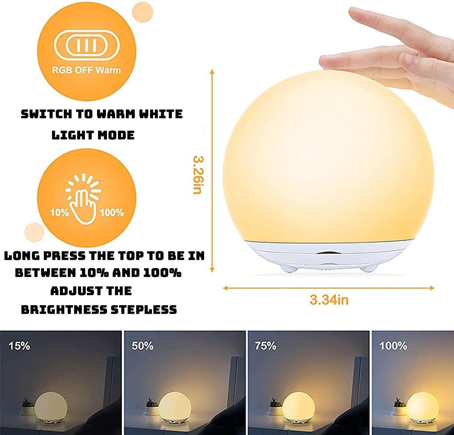 Luz Nocturna para Lactancia | Silicona Libre de BPA | Amigable con los Ojos