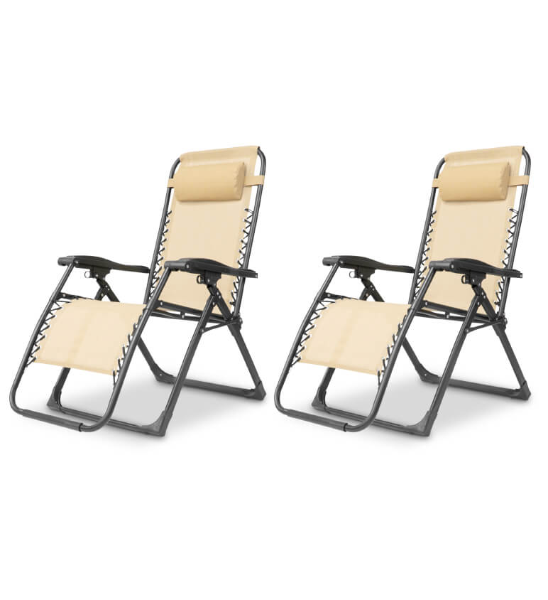 Silla Plegable de Gravedad Cero con Reposacabezas Ajustable