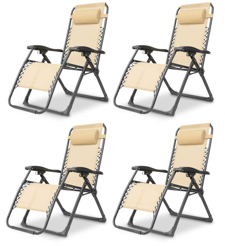 Silla Plegable de Gravedad Cero con Reposacabezas Ajustable
