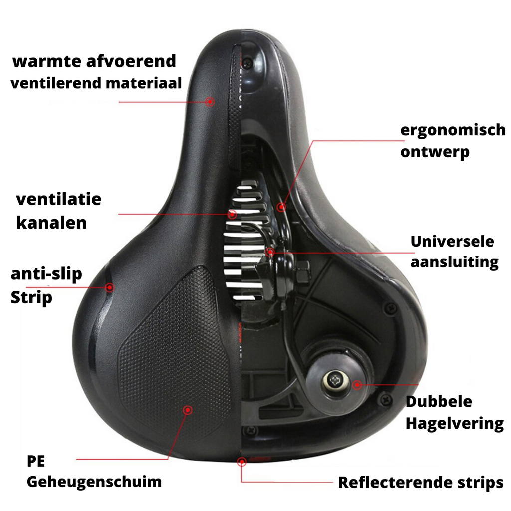 Sillín de Bicicleta Ergonómico y Cómodo - Ajuste Universal